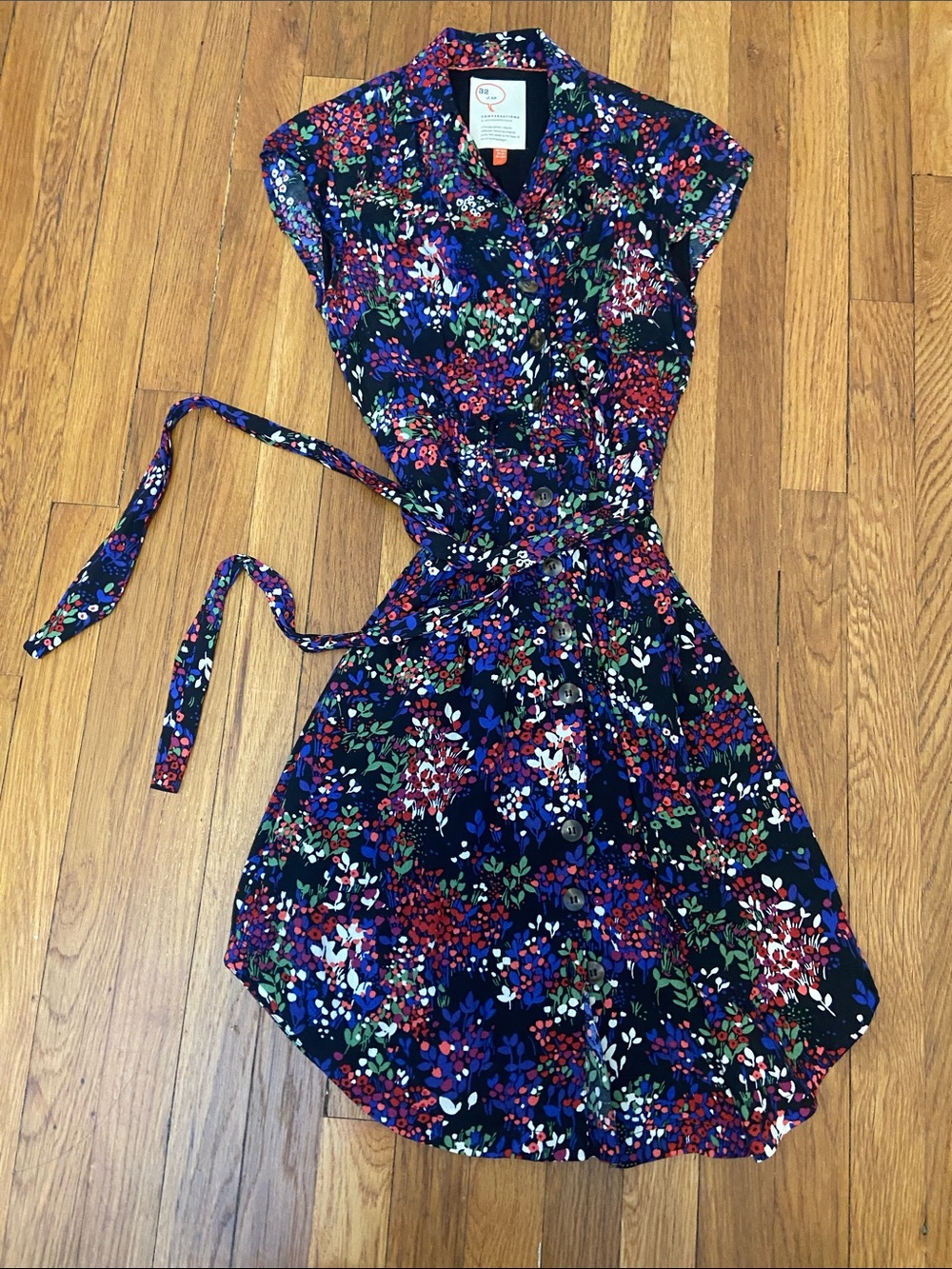 Anthropologie Black Shirt Dress with Belt and Pockets
